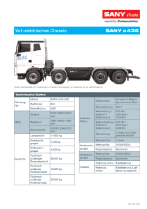 SANY e-Truck e435 Gen2 Typenblatt DE