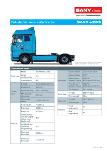 SANY eTruck e263 Data sheet EN