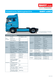 SANY eTruck e263 Typenblatt DE