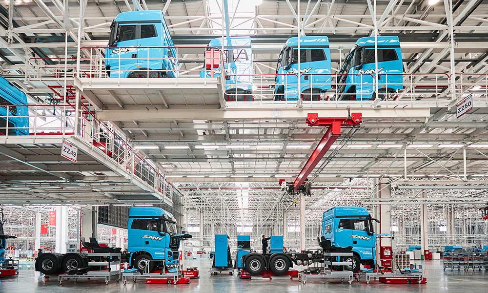 Production of electrified SANY trucks